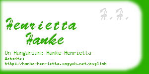 henrietta hanke business card